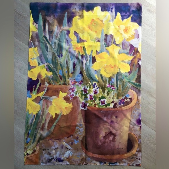 Toland Other - Vintage Toland Judy Buswell #9137 Potted Daffodils Flag